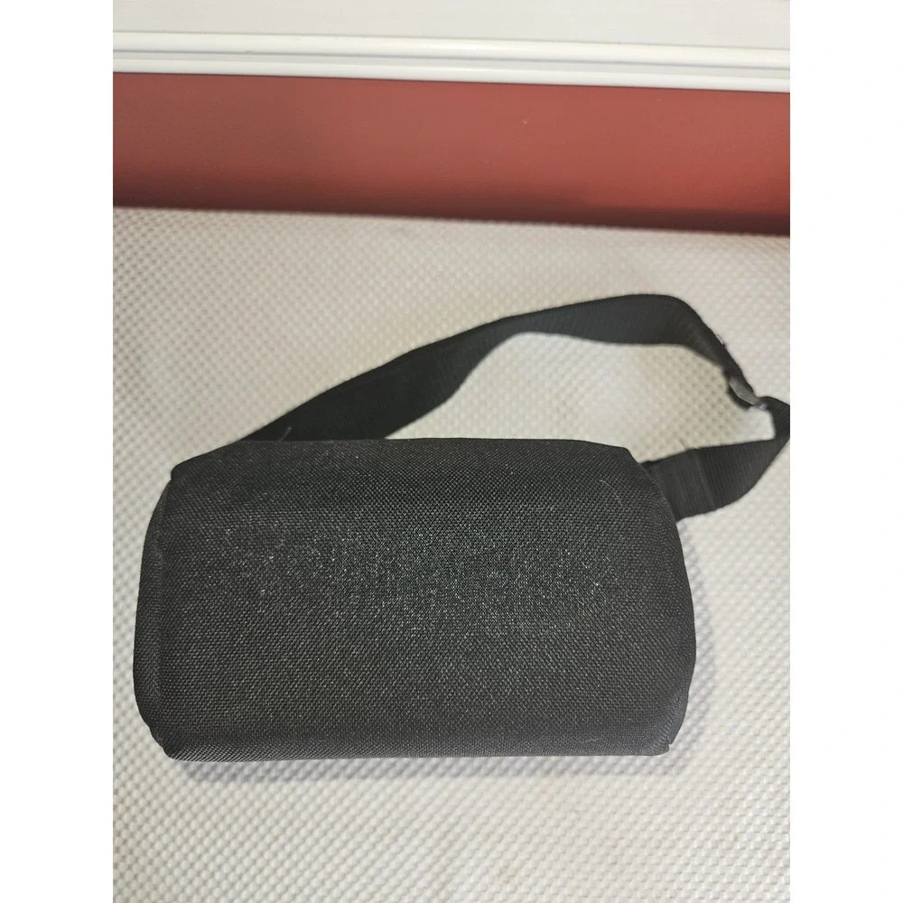 Vintage 90s Canon Black Canvas Camera Bag with Red Embroidered Logo